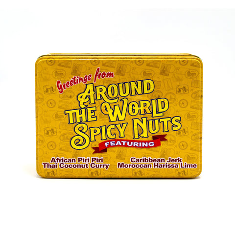 Around The World Spicy Nut Sampler – 5 Global Flavors in Gourmet Snack Pack | Perfect Culinary Gift for Food Lovers