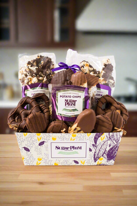 Chocolate Eruption Gourmet Gift Basket – Sugar Plum Chocolates